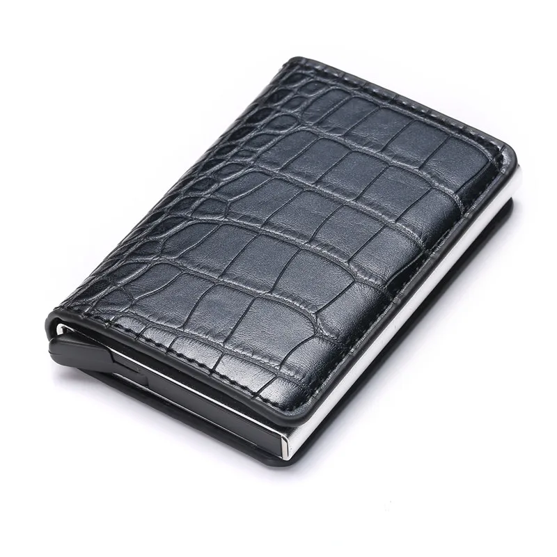 

RFID Aluminium PU Leather Crocodile Credit Card Holder Wallet For Men Women