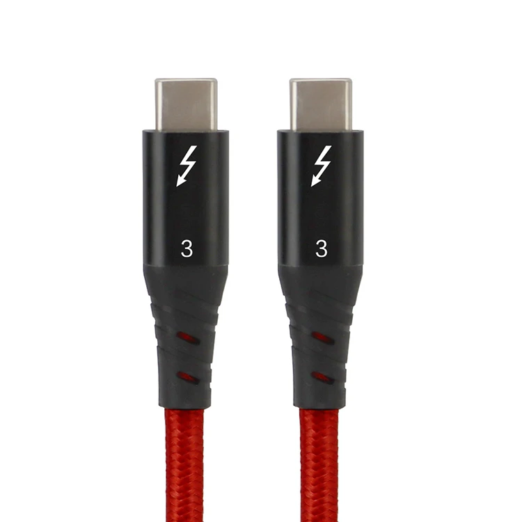 

100w fast charging 10/20/40Gbps usb 3.2 Cable thunderbolt 3 type c to type c cable with nylon braided for MacBook