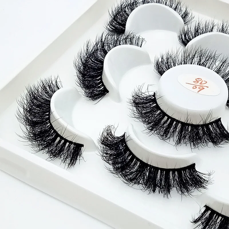 

5 Pairs False Eyelashes Crisscross Natural Fake lashes Wispy Fluffy 15mm Makeup Lashes Extension Eyelash Beauty