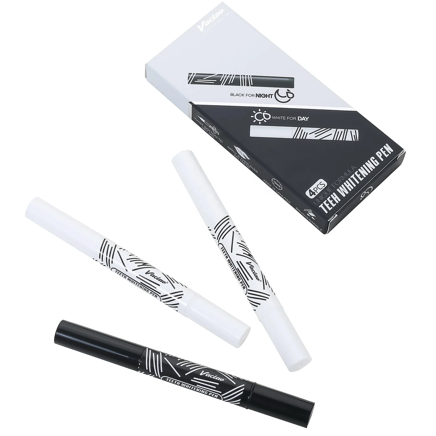 

2021 new design private logo teeth whitening pens kit day and night use professional teeth whitening, Customized