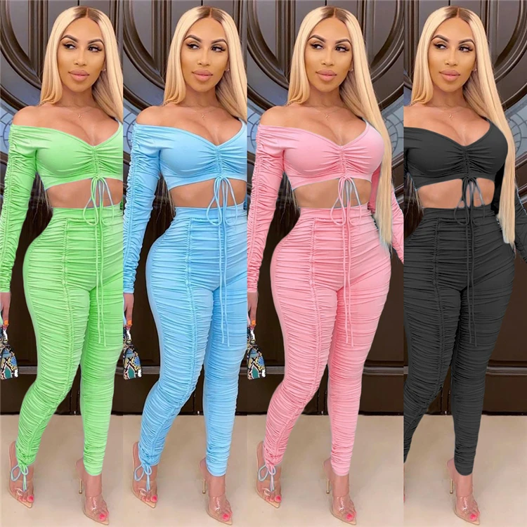

M10480 2 piece breast clothes casual outfits women plus size set for fall