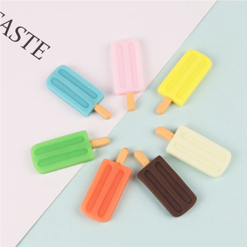 

good quality matte effect colorful big ice cream design phone cover keychain accessories flatback resin cabochons