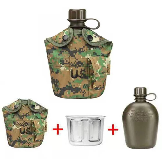 

Shero Military Canteen Manufacturer US Stainless Steel Coated Dinking Army 2.2 Old Water Bottle, Camouflage, customzied