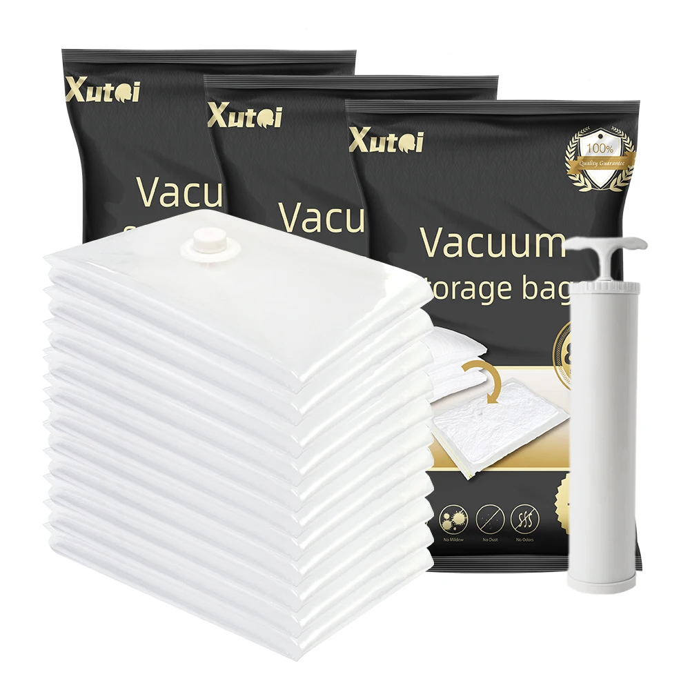 

70 Micron 12 Pack Cheap Custom Vacuum Storage Bag with Zipper for Cloth