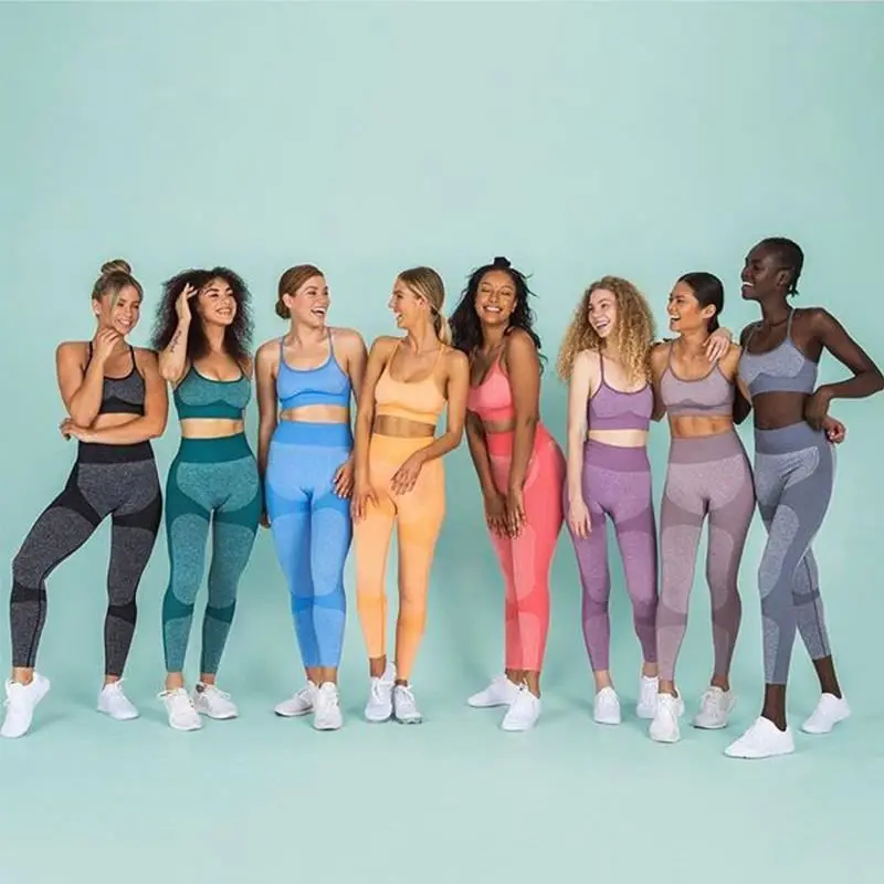

Europe And America Size Gym Fitness Wear 2 Piece Sets Women Yoga Clothing With a Big Promotion