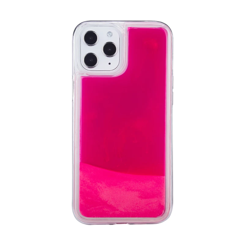 

For Iphone 2020 Neon Case, Gliter Phone Case Shock Proof Durable TPU Fluorescent liquid sand Phone Case For Iphone 11/12