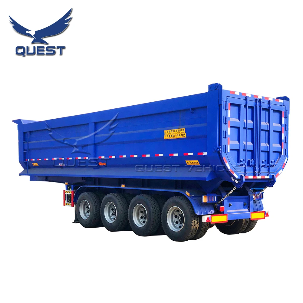 

4 axle U shape dump semi trailer truck semi trailer end dump truck capacity tipper trailer for sale, Customers optional