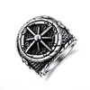 2018 fashion ring men 316stainless steel finger casting rings with black oil boat anchor pointer ring jewelry