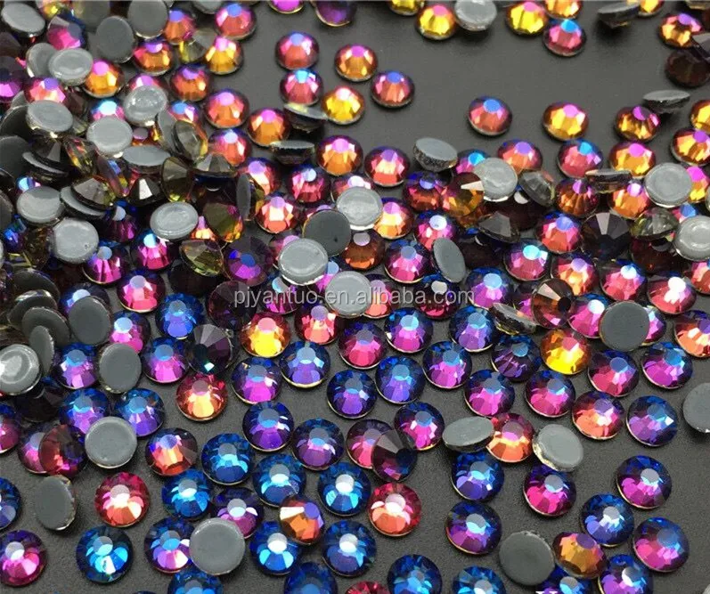 

Hot Sale Strong Glue Hot fix Blue Volcano AB Rhinestones for Shirt Dress