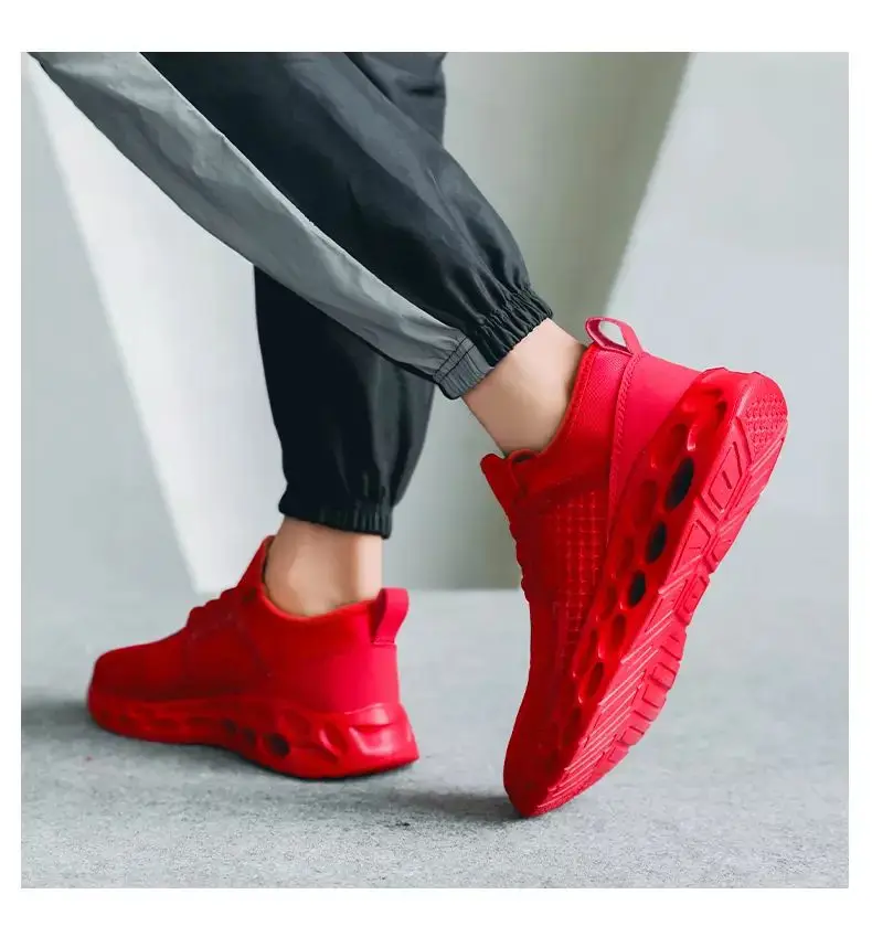 

Sneakers Men Durable Non-slip Mens Sports Running Casual Shoes Jogging, Biue black red