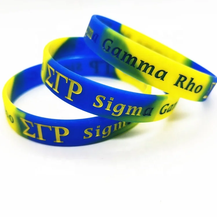 JF Sigma Gamma Rho segmented aiesec color filled autism bulk cheap silicone promotional wristband bracelets