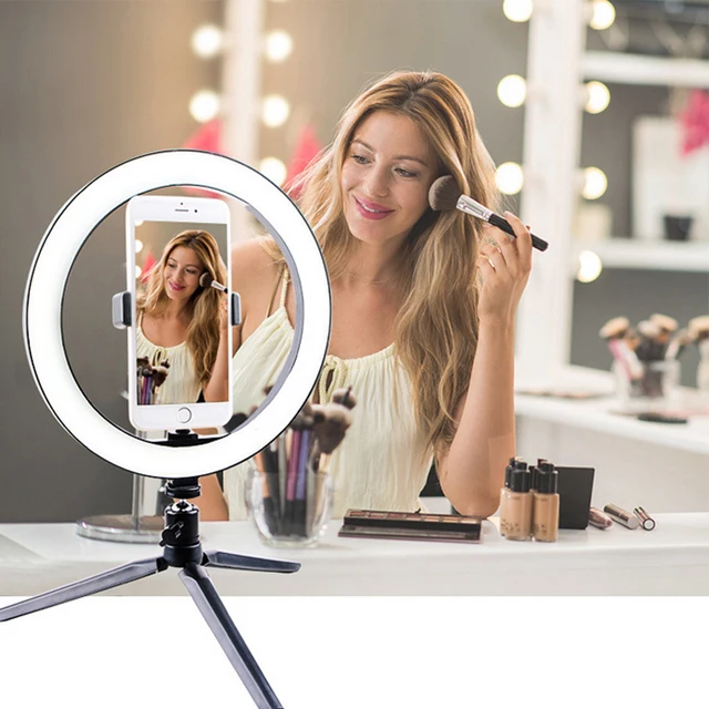 

Selfie Foldable Makeup 6Inch 10 Inch Led Ring Tik Tok Rings With Tripod led circle ring light, 2700-6500k