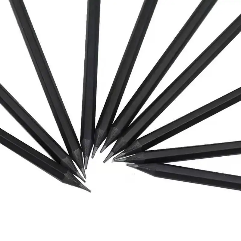 
Premium Quality 7 Inch Round Hexagonal Shape Custom Logo HB Wood Black Pencil 