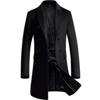 

Latest Design Men's Woolen Coat Slim Fit Double Breasted Winter Long Coat for Men