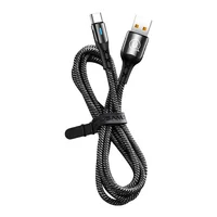 

USAMS SJ319 Nylon Braided Type C LED Breathing 5A Fast Charge USB Data Cable for huawei for oppo