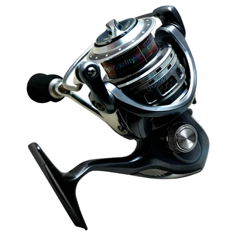 

Aluminum body spinning wheel metal cup fish line 13+1 bearing fishing sea pole wheel, Black
