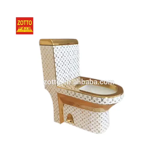 Famous Brand Luxury Western Washdown Toilet Elegant Modern Gold Commode