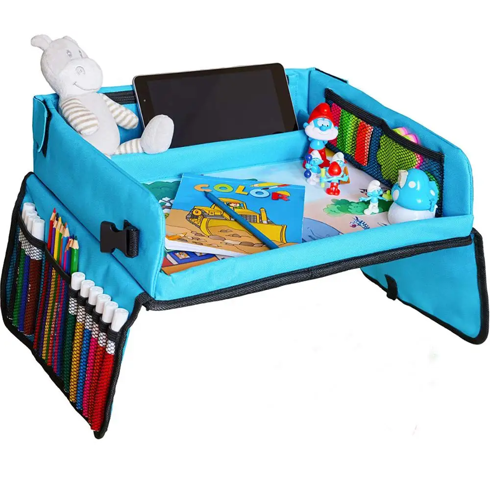 

Foldable Kids Travel Play Tray with dry erase top Organizer for Car Seat, Stroller Or Airplane Traveling, Customized