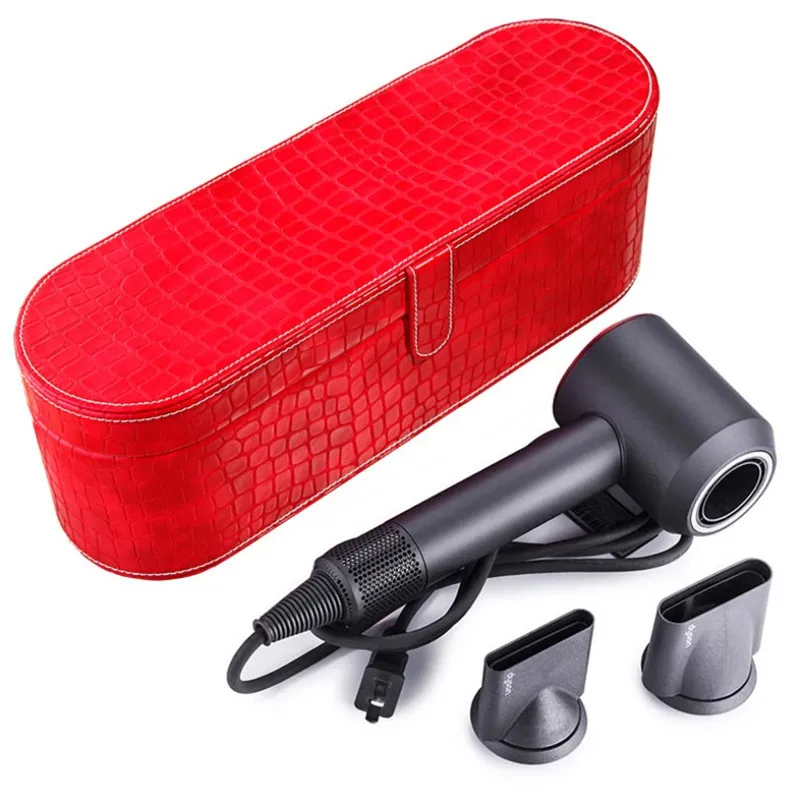 

Portable Magnetic Flip PU Leather Anti-scratch Organizer Travel Gift Case for Dyson Supersonic Hair Dryer, Black or customized as your request