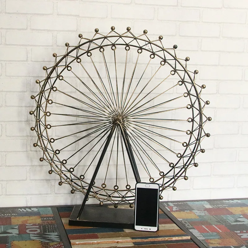 

Creative Modern Black Ferris Wheel Shape Metal Bearing Turn Home Office School Desk Table Decoration