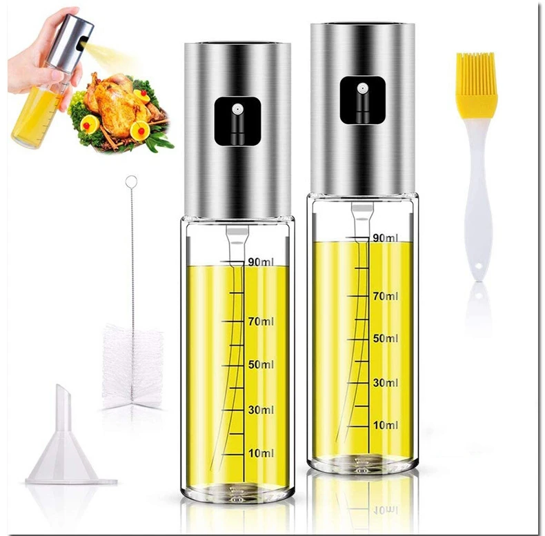 

Gadgets Amazon Oil Sprayer Dispenser Bottle For Cooking BBQ 100ml sprayer, Silver