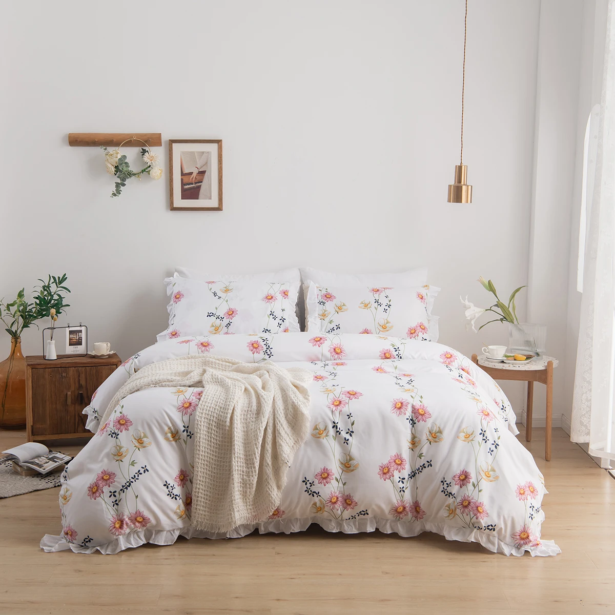 

Flourish Ready to Ship Wholesale Comforter Bed Sheet Bedding Set King Size home textiles