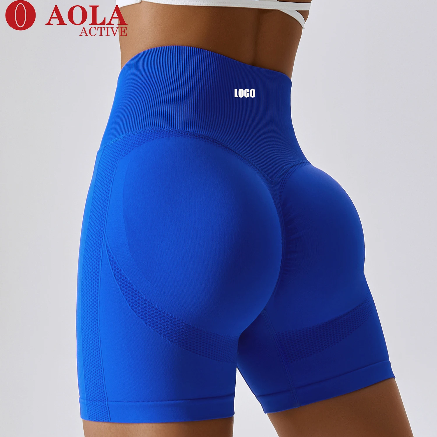 

AOLA Seamless Yoga Shorts Hip-lifting High Waist Fitness Pants Tight Running Sports Shorts For Women