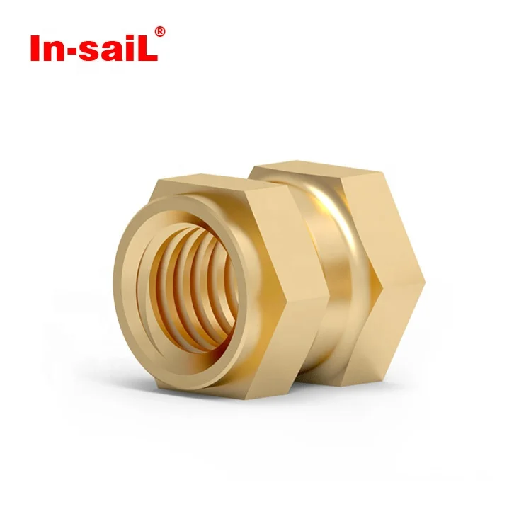 

Injection molded M3 M4 M6 brass insert thread knurled copper inserts nut