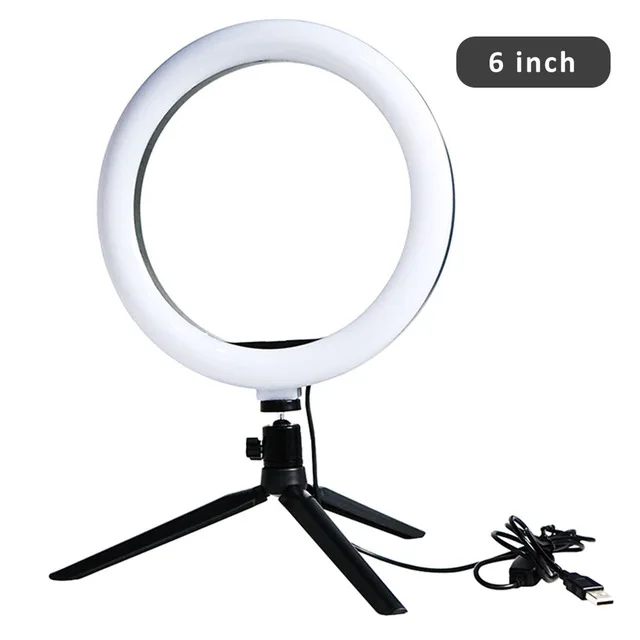 

Mobile phone makeup photographic live dimmable camera tik tok 16 cm stand led ring light selfie table ring light