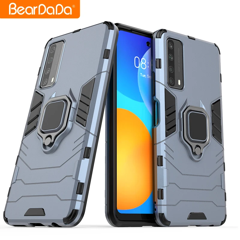 

Newest Design PC TPU perfect combination ring holder magnetic phone cases for Huawei P SMART 2021 case