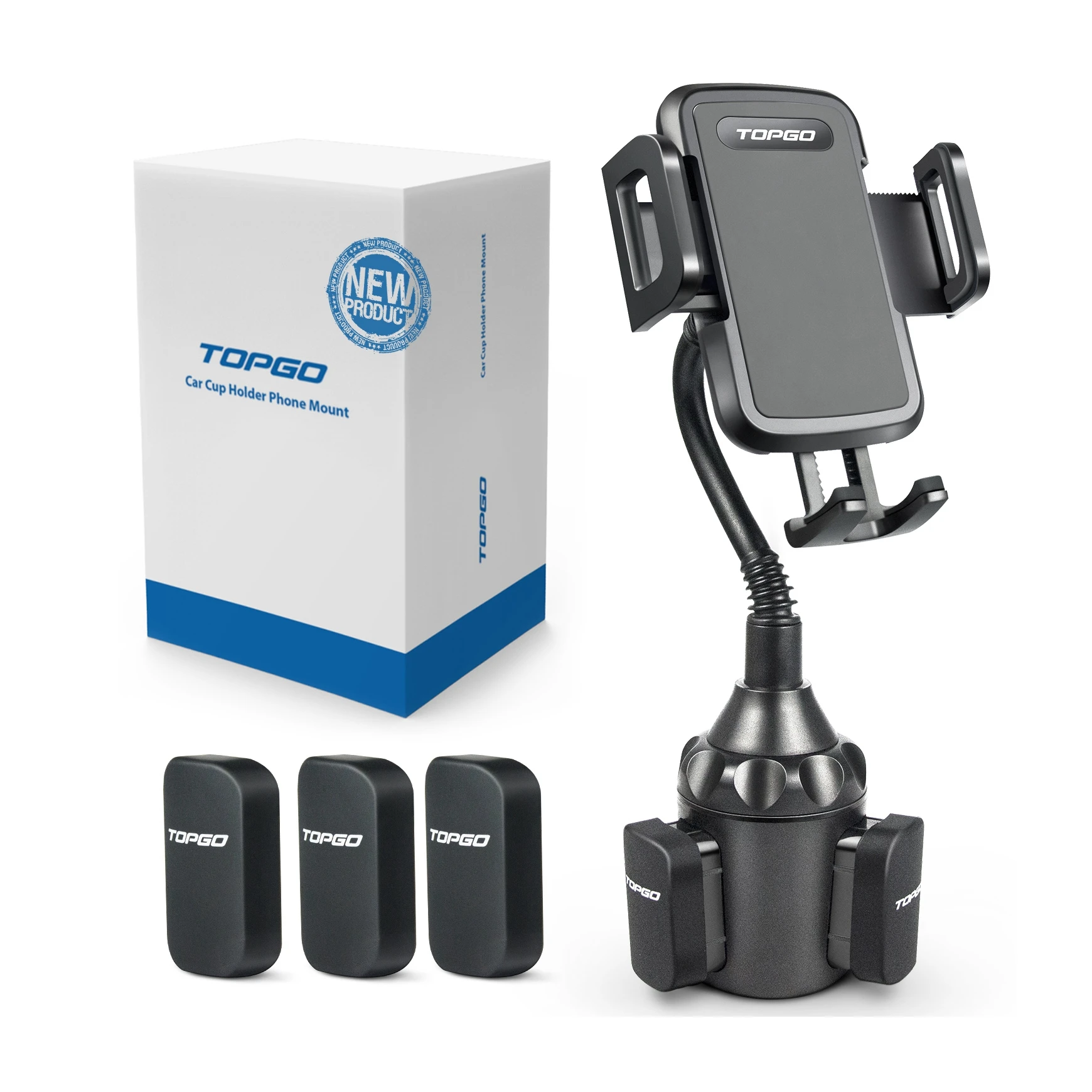 

High-quality hot-selling accessories easy to carry cup holder with gooseneck mobile phone holder, Black