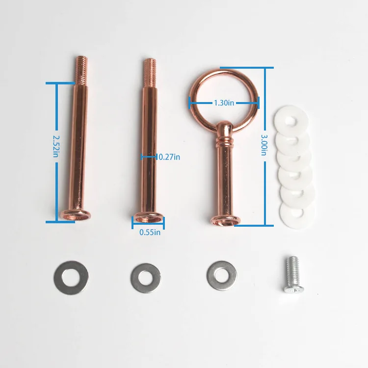 Rose gold cup cake stand handles and fittings for 3 tiered metal cake stand CSH-020