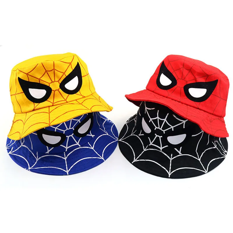 

Wholesale Summer Sun Hat Custom Children Spiderman Cotton Bucket Hat For Kids