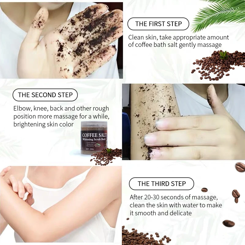 High Quality Scrubs Manufacturers Organic Coffee Scrub SPA Bath Salt Deep Clean Exfoliator Whitening Skin Care