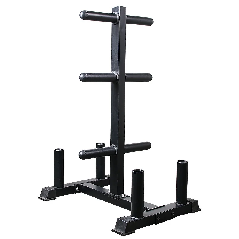 

Multifunctional large hole barbell piece placing rack, Black