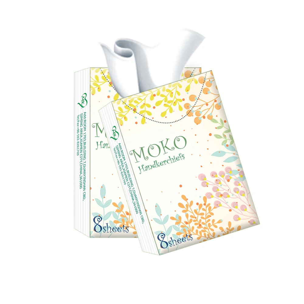 

3 ply premium quality disposable virgin printed mini size pocket towel paper, Natural white disposable kitchen towel