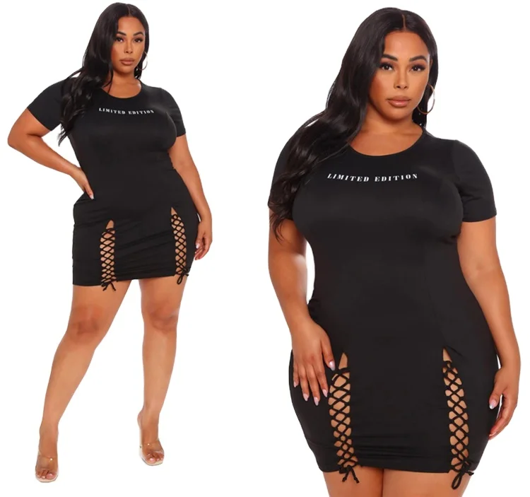 

Plus Size Dress Women's Loose Plus Size Dress Elegant Nightclub Fashion Party Tie Dress Temperament Women's Clothing, Picture color