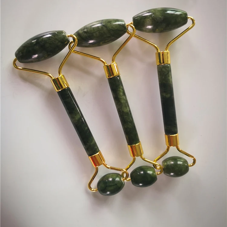 

Top Selling Health Care Tools Elliptical Massager Eye Face Neck Facial Slimming Thin Face Beauty Double Head Green Jade Roller