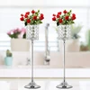 18 Inch Wedding Decoration Mosaic Tall Crystal Candle Holders Set of 2