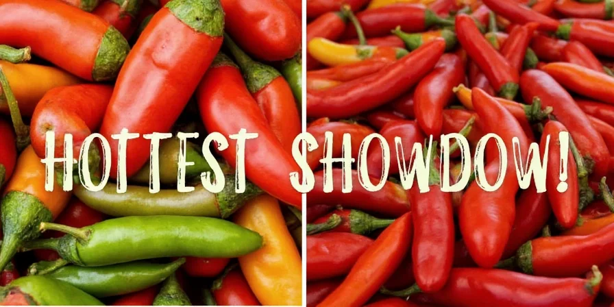 Side-by-side comparison of classic chili vs. a spiced-up version with unique garnishes