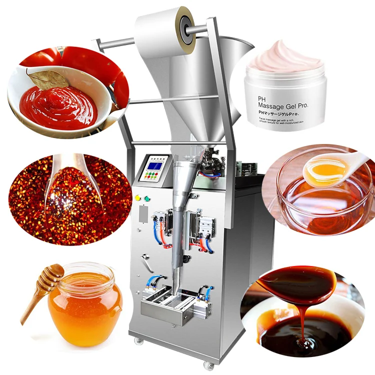 
Vertical liquid ketchup shampoo honey sachet filling packing machine 3ml to 1000ml 