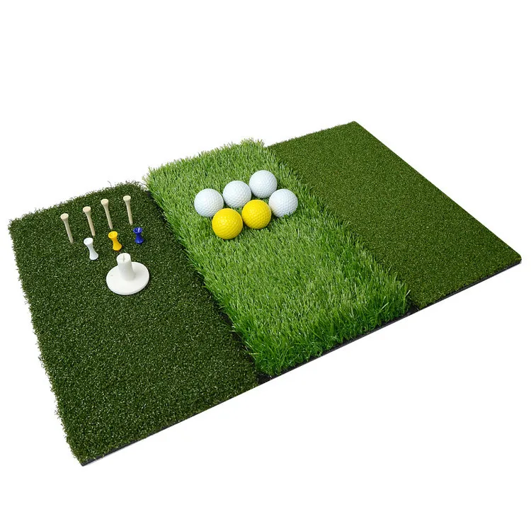 

Foldable Nylon Artificial Grass Golf Mat Portable Three-in-one Multi-function Golf Hitting Mat 16"x25" with Golf Accessories, Green