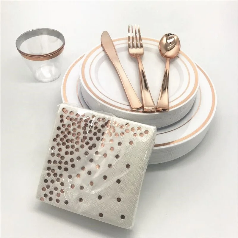 160 Pcs Fancy High End Heavyweight Tableware With Napkins Buy