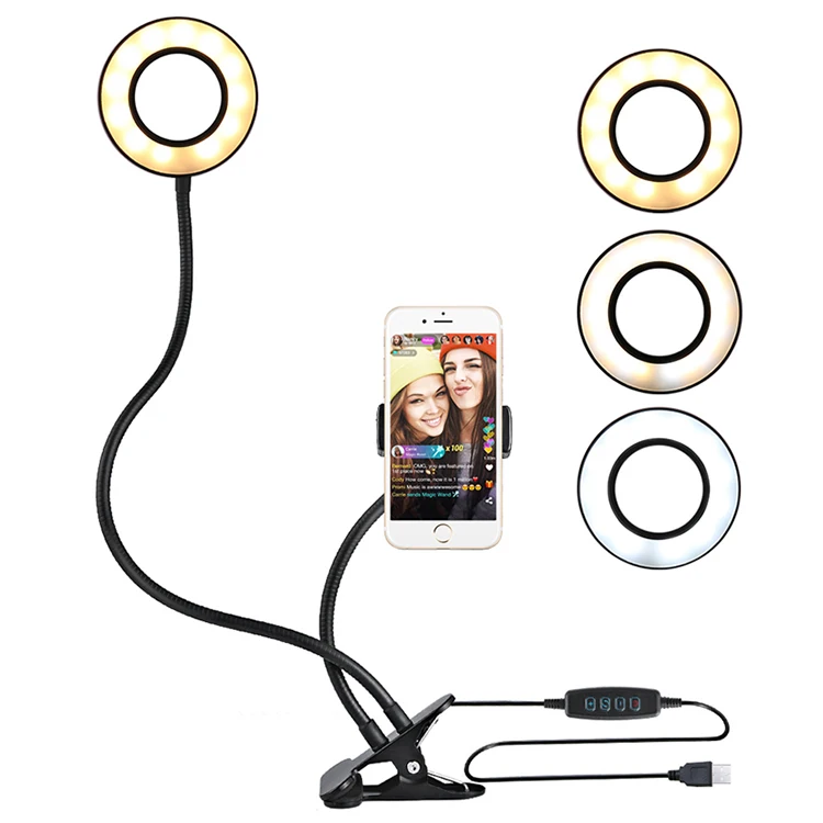 

Wholesale LED Selfie Light Ring For Live Broadcast with Mobile phone stand