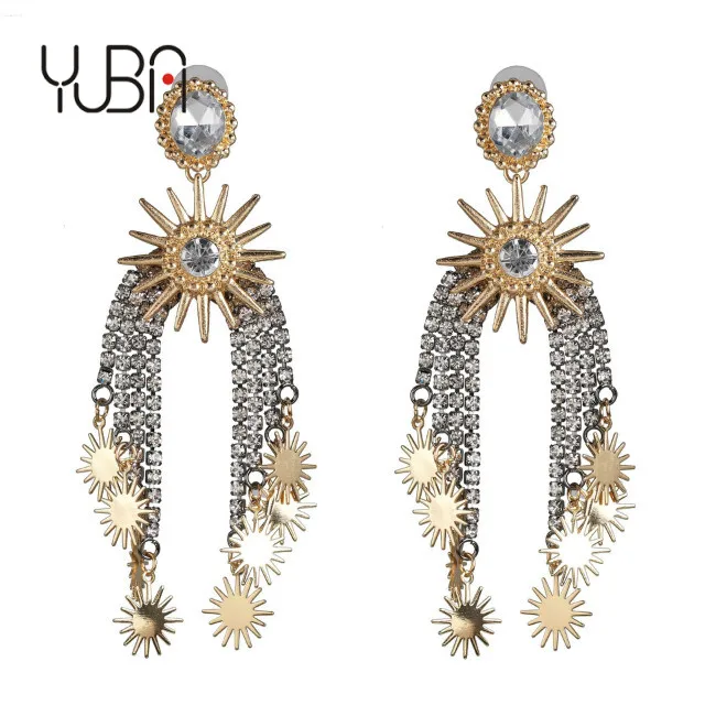 

Womens Crystal Rhinestone Wedding Hypoallergenic Pierced Drop Dangle Earrings, Picture shows