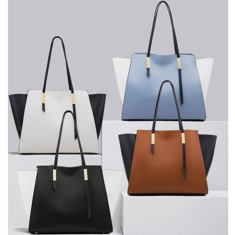 

Luxury vegan pu leather tote bags women shoulder crossbody chain bucket handbags ladies 4pcs hand bag and purse set, 4colors