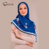 Hijab With Nice Print Floral Pink Scarf For Arabic Lady Cheap Wholesale Muslim Wedding Head Scarf Most Beautiful Hijab Scarf