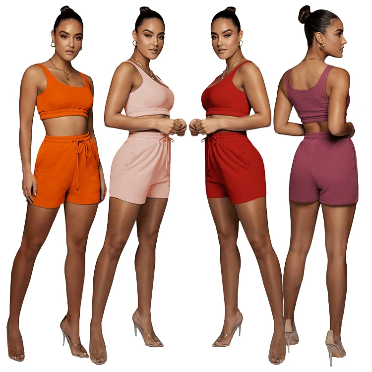 

S-2XL plus size 2 piece short set casual home wear 2 piece set women