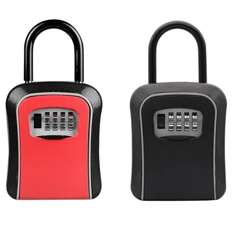 

4 digit wall mounted portable combination key box lock safety lockbox aluminum alloy security metal storage safe keybox