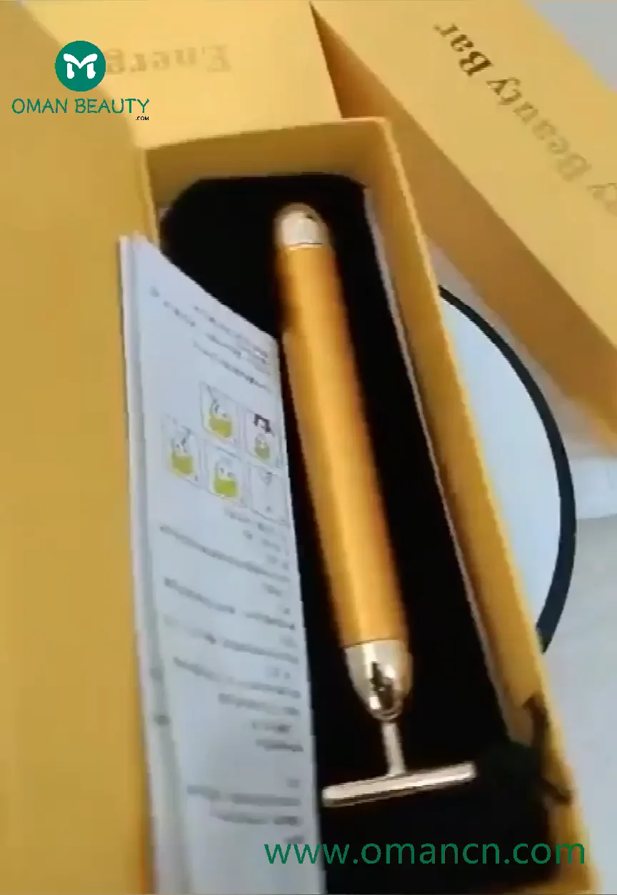 24Kゴールドエナジービューティーバー ハンドヘルド振動マッサージ 顔